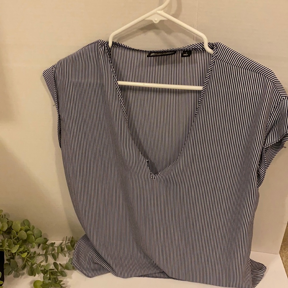 New York and company striped shirt.